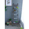 Farmhouse Foldable Reed Galvanized and Wood Ladder Planter 14.2' x 7.5' x 70.9'